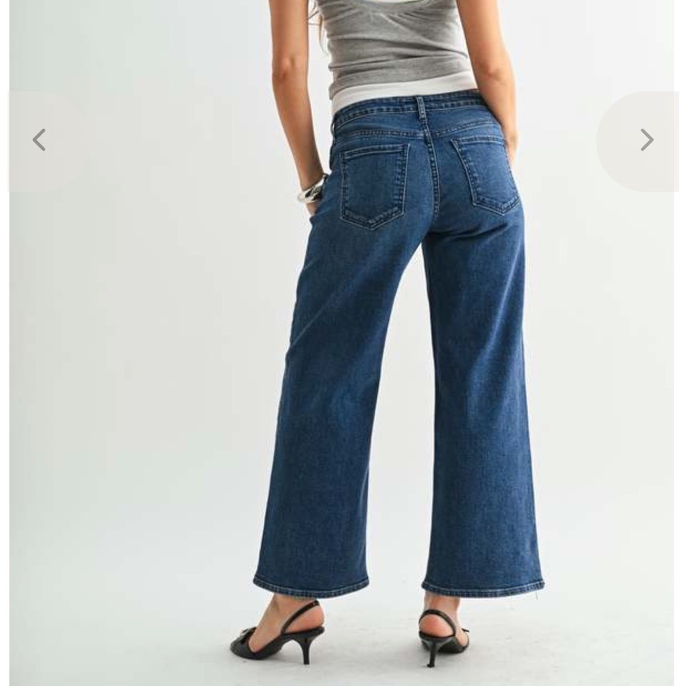 Just Black Medium Wash Wide Leg Jeans Size 24 - Picture 2 of 6